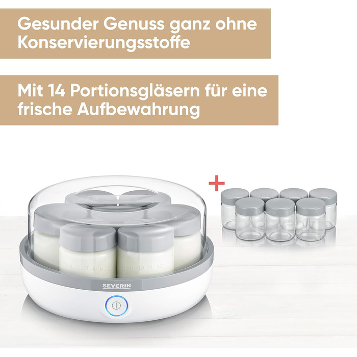 Йогуртниця на 7 порційних баночок по 150 мл, з додатковими баночками JG 3520 Severin