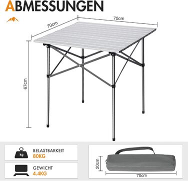 Складной кемпинговый стол белый Portal