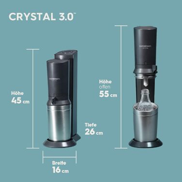 Набор для газирования воды, 3 предмета, черный Crystal 3.0 Vialex