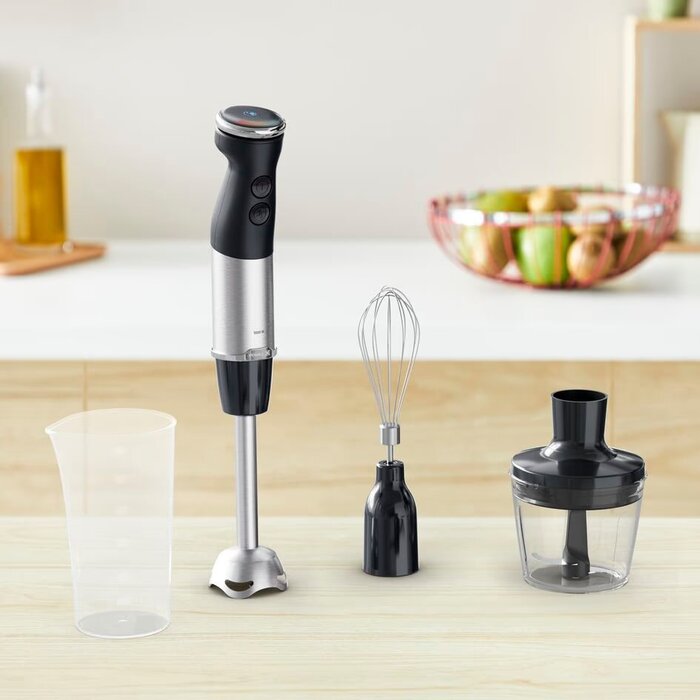 Tefal Блендер заглибний Quickchef+ 1000Вт, 3в1, чаша-800мл, чопер-500мл, турборежим, сріблясто-чорний