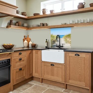 Кухонний фартух 60x80 см Самоклеючий настінний захисний екран для кухні Кухонний фартух Кухонні фасади Кухонні фартухи Кухонна стіна Вода - Пейзаж - (Пляж - Море, 80 x 80 см)