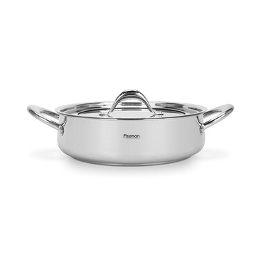Сотейник Fissman ABSOLUTE PRO 26x7,5 см / 3,9 л зі скляною кришкою нержавіюча сталь (5548)