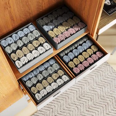 Органайзер для одягу на 24 відділення, набір 4 предмети, чорний Homsorout