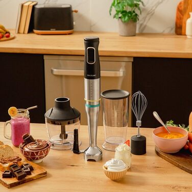Ручний блендер 1200 Вт Katana чорний з аксесуарами, набір 4 предмети Cecotec