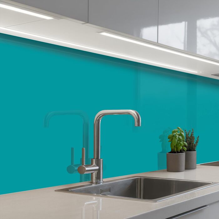 Кухонний фартух 60x250 см, самоклеючий фартух, кухонний фартух, кухонний фасад, самоклеючі кухонні фартухи - Осінь (Синій - Однотонний, 60 x 350 см)