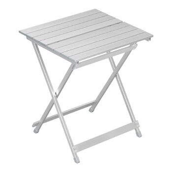 Складной стол WOLTU для кемпинга, алюминиевый садовый стол, балконный стол, приставной столик для сада, террасы и балкона, 50.5 x 59.5 x 47 см (Ш x В x Г), серебристый
