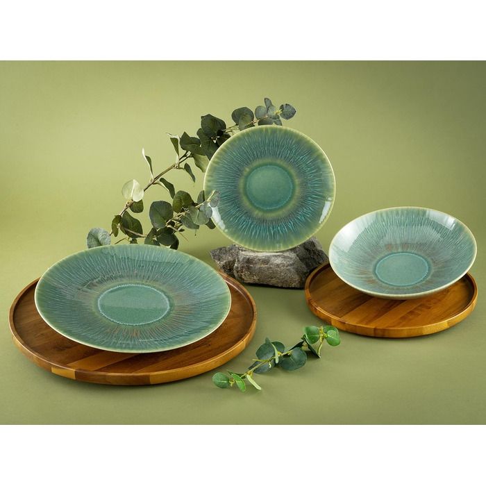 Набор тарелок на 6 персон, 18 предметов, зеленый Sea Breeze Creatable