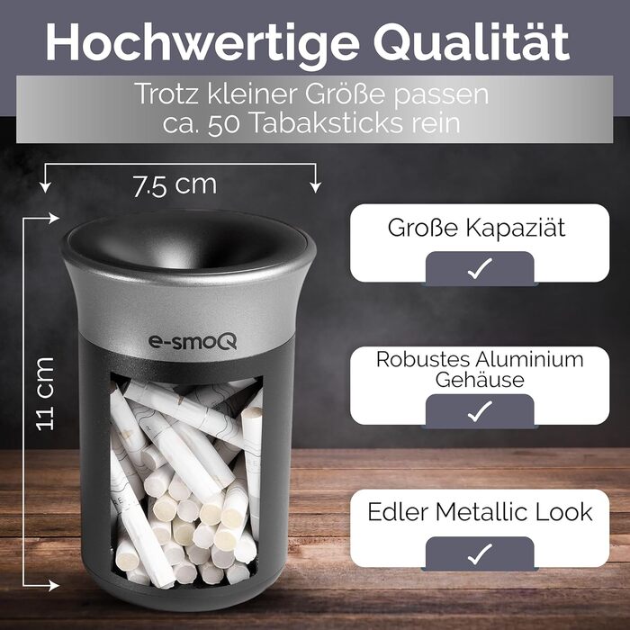Пепельница для табачных стиков с крышкой e-smoQ