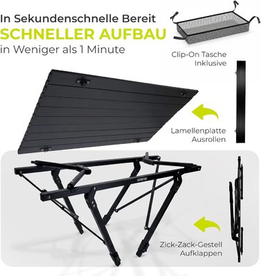 Складний багатофункціональний стіл для кемпінгу 90 х 51 см Werkfox