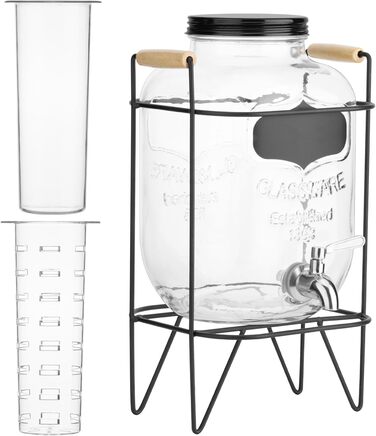 Диспенсер для напитков стеклянный с краном 5 л Navaris