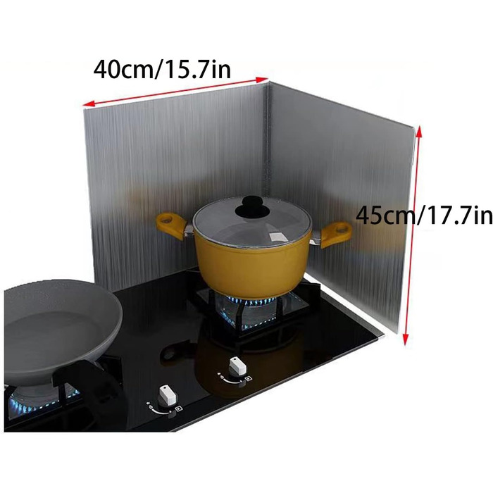 Кухонний фартух, складана стінка, захист від бризок, масляний бар&39єр, плита, складаний, нержавіюча сталь, жироварка, кухонний фартух (45x40 см)
