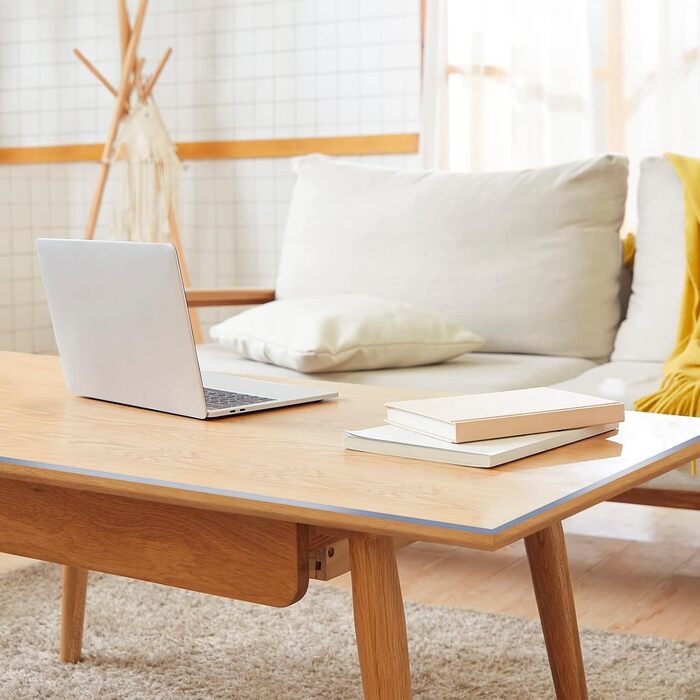 Захисна плівка для столу WOLTU 1 мм ПВХ, кришталево прозора скатертина з високим блиском, прозора, водонепроникна, захисна плівка для столу, що миється, прямокутна 90x180 см (120 x 80 см (прямокутна), ПВХ, 2 мм)