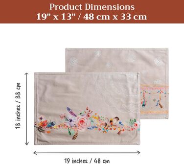 Бавовняні килимки, набір з 4 шт. , декоративні килимки, пасхальні килимки, що миються, для свят, вечерь, весни, літа (33 см x 48 см) (024 - Ібіца - бежевий), 39Hermine, 100