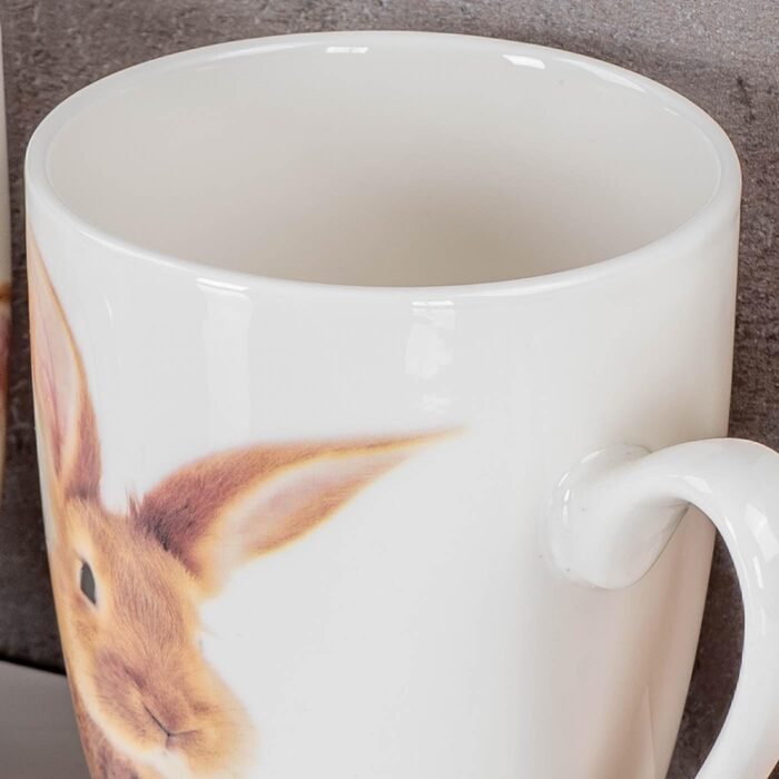 Набір із 4 чашок з малюнком кролика levandeo