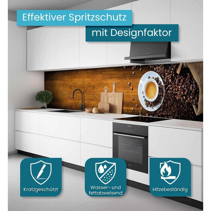 Самоклеючий кухонний фартух - матовий, преміальна бризкозахисна плівка 0,4 мм як доступна альтернатива склу, легке встановлення та очищення - висота 60 см - Дизайн Світло-сірий мармур 180 x 60 см (кавово-коричневий, Ш 280 см x В 60 см, 0,2 мм)