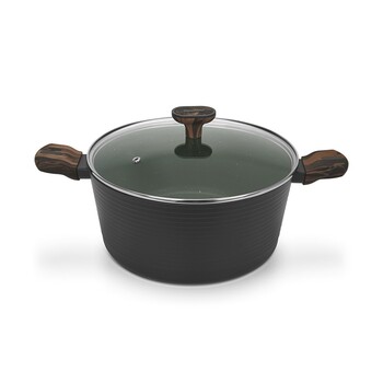 Кастрюля Fissman 28x13,5 см/7,1 л CUISINE со стеклянной крышкой алюминий с антипригарным покрытием (14594)