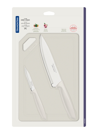 Набор ножей Tramontina Plenus light grey, 3 предмета (6747192)