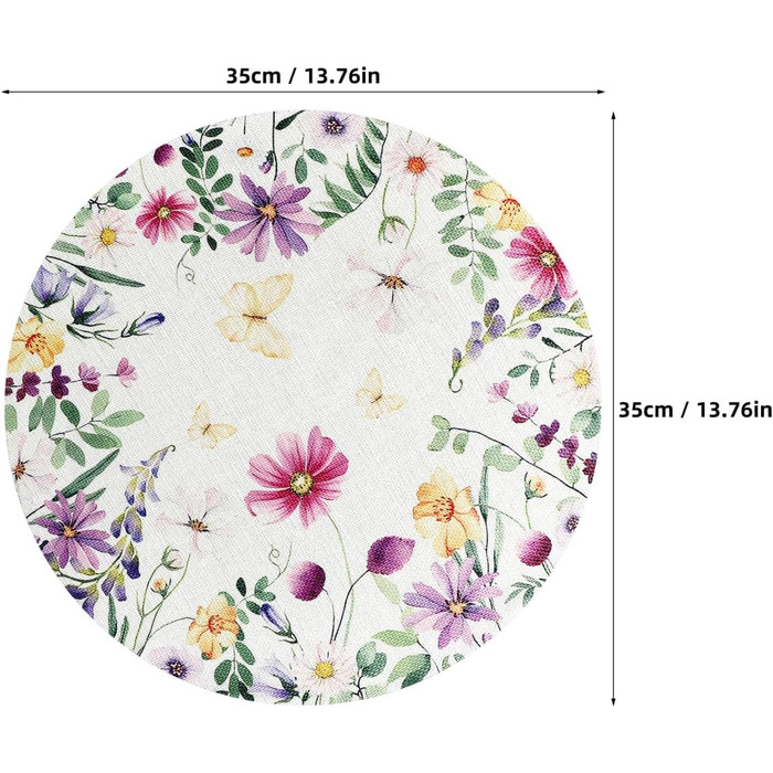Круглі лляні килимки 6 предметів 35 см Cabilock