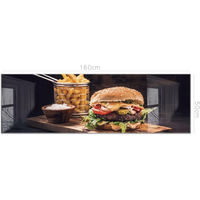 Кухонний фартух timalo зі скляним виглядом Акрилове скло 2 мм Бризкозахисна стіна для плити, скляний фартух, акрилова скляна настінна панель, захисна панель для фартуха Бетонно-блакитно-сірий (160x50 см, 242- Burger)