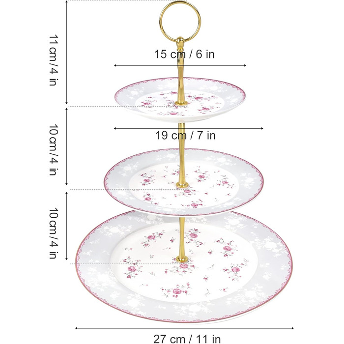 Набір із 6 чашок та блюдець &quotРожева троянда&quot, британський вінтажний набір післяобідніх чашок, порцелянова кавова чашка із золотим обідком, 150 мл (рожевий 3-рівневий пластик)
