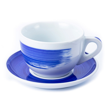 35127 Чашка cappuccino large 260 мл Blue stroke B 'Verona Millecolori Hand Painted Brush stroke B Bl