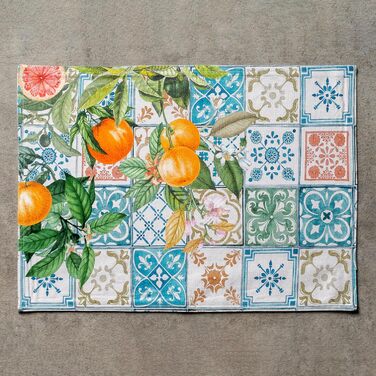 Бавовняні килимки для серветок, набір з 4 шт. , декоративні килимки для серветок, пасхальні килимки, що миються, для свят, вечерь, весни, літа (33 см x 48 см) (026 - Цитрус), 39Hermine 100