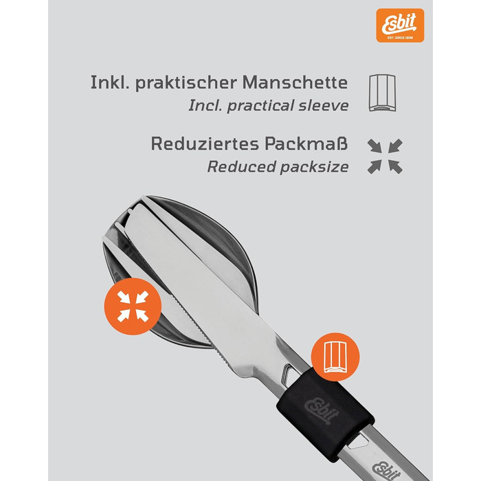 Набор столовых приборов для кемпинга из нержавеющей стали Esbit