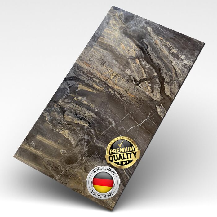 Стінові панелі AS Country Stone під мармур 60x120 см ПВХ-облицювання стіни з пластикових панелей для кухні, ванної кімнати тощо Панель кухонного фартуха (, Arebesceto Grigio)