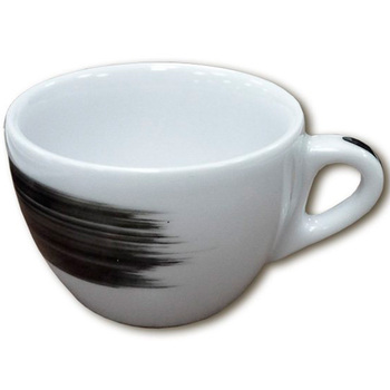 35139 Чашка caffe latte 350 мл Black stroke B 'Verona/Palermo Millecolori Hand Painted Brush stroke