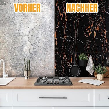 Стінові панелі AS Country Stone під мармур 60x120 см ПВХ-облицювання стіни з пластикових панелей для кухні, ванної кімнати тощо Панель кухонного фартуха (4 шт., Драган)