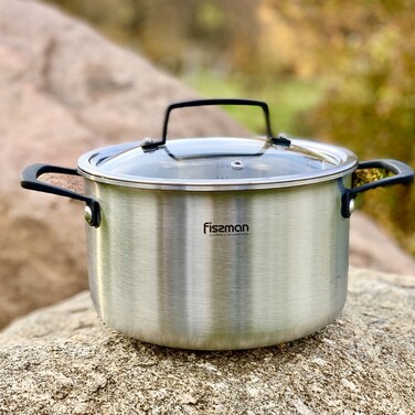Кастрюля Fissman LOREN 24x13,5 см/6 л со стеклянной крышкой (5473)