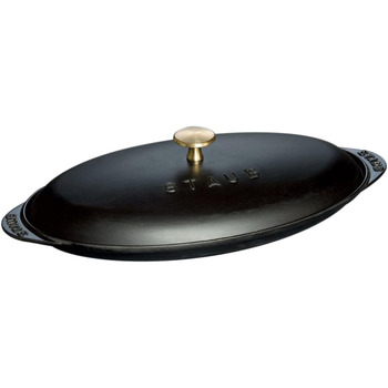 Форма для запікання риби 31 см з кришкою, чорна STAUB