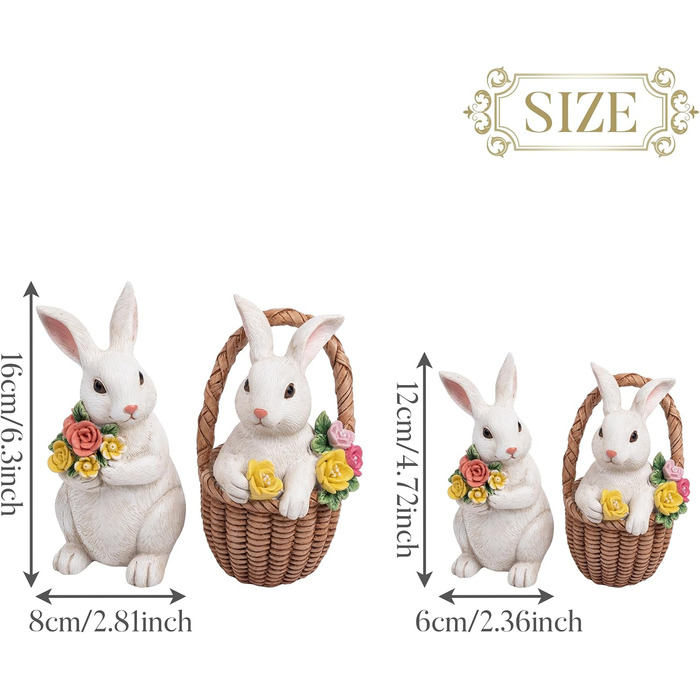 Набір із 2 пасхальних зайчиків 16 см Valery Madelyn