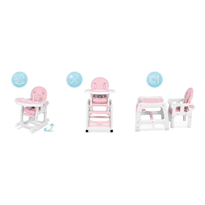 Детский стульчик для кормления 5-в-1 розовый Ricokids