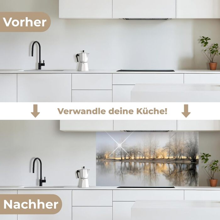 Кухонний фартух 60x80 см Самоклеючий настінний захисний екран для кухні Кухонний фартух Кухонні фасади Кухонні фартухи Кухонна стіна Вода - Пейзаж - (Природа - Пейзаж, 80 x 150 см)