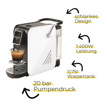 Кофемашина капсульная белая Smart Martello и набор из 200 кофейных капсул Martello