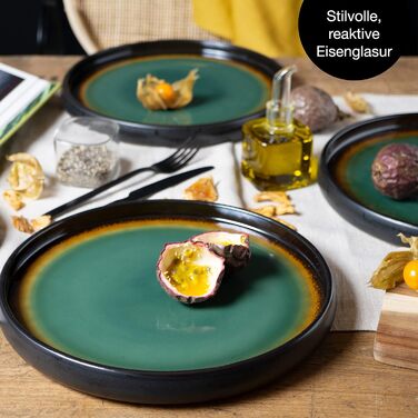 Набір посуду з керамограніту Moritz & Moritz SOLID з 18 предметів 6 персон набір посуду з 6 обідів, маленькі, глибокі тарілки (4 шт. великі тарілки)