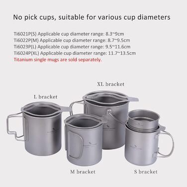 Безграничный Voyage Титановый сетчатый фильтр для кофе Pour Over Paperless Slow Drip Coffee Filter Открытый кемпинг Многоразовая кофейная капельница Ti6001P (только подставка для фильтра (xl))