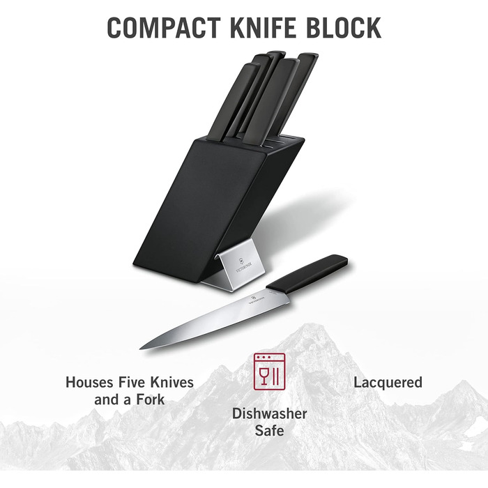 Набір кухонних ножів з дерев'яний блок для зберігання 7 предметів Victorinox