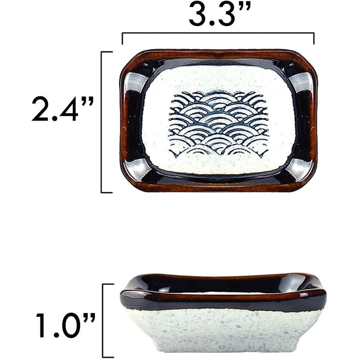 Набір посуду для суші на 2 персони, 8 предметів, Синя хвиля Artcome