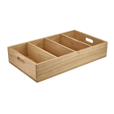 Ящик для столових приладів дерев'яний 53*32.5*h 10 см, Hevea Wood, Genware