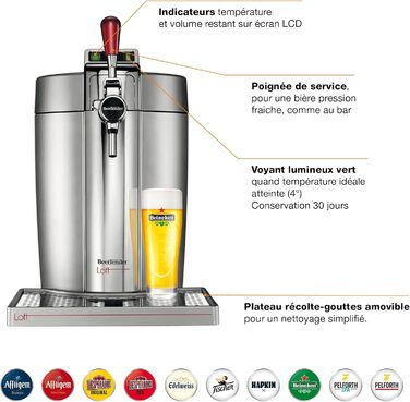 Система для розливу пива, Сріблясто-Хромована, 700E00 Beertender Loft Edition