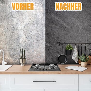 Стінові панелі AS Country Stone під мармур 60x120 см ПВХ-облицювання стіни з пластикових панелей для кухні, ванної кімнати тощо Панель кухонного фартуха (4 шт., Darkstone)