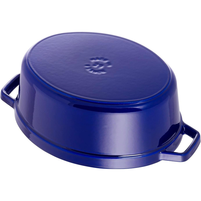 Чавунна жаровня/кокот STAUB, овальна 6,7 л, (29 см, темно-синя)