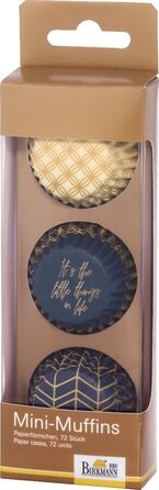 Набір форм для випічки міні-маффинов, 72 шт, 4,5 см, бежевий / синій / золотий, Little Things RBV Birkmann