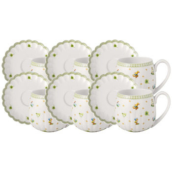 Набор из 6 кружек с ручкой 0,35 л и 6 блюдец Easter Delight Villeroy & Boch