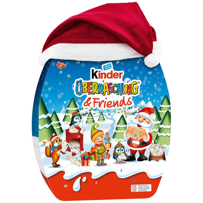 Адвент-календар із 24 шоколадними делікатесами, 370 г Surprise & Friends Kinder