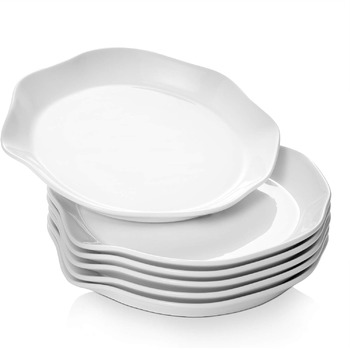 Набор из 6  керамических тарелок 20,3 см, белая DOWAN
