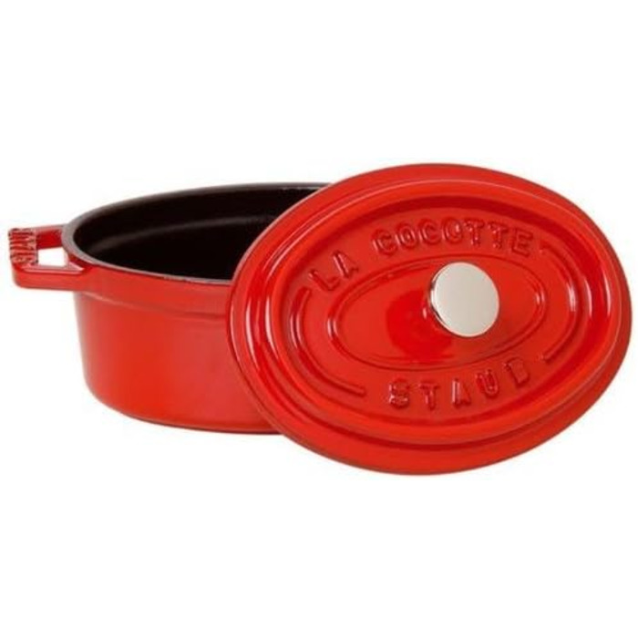 Чавунна жаровня/кокот STAUB, овальна 6,7 л, (29 см, вишнево-червона)