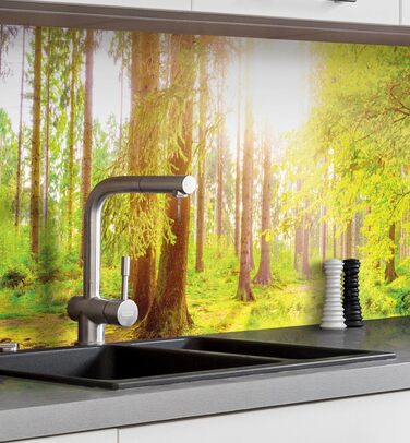 Самоклеючий кухонний фартух - матовий, преміальна бризкозахисна плівка 0,4 мм як доступна альтернатива склу, легке встановлення та очищення - висота 60 см - Дизайн Світло-сірий мармур 180 x 60 см (Лісово-зелений, Ш 340 см x В 60 см, 0,2 мм)